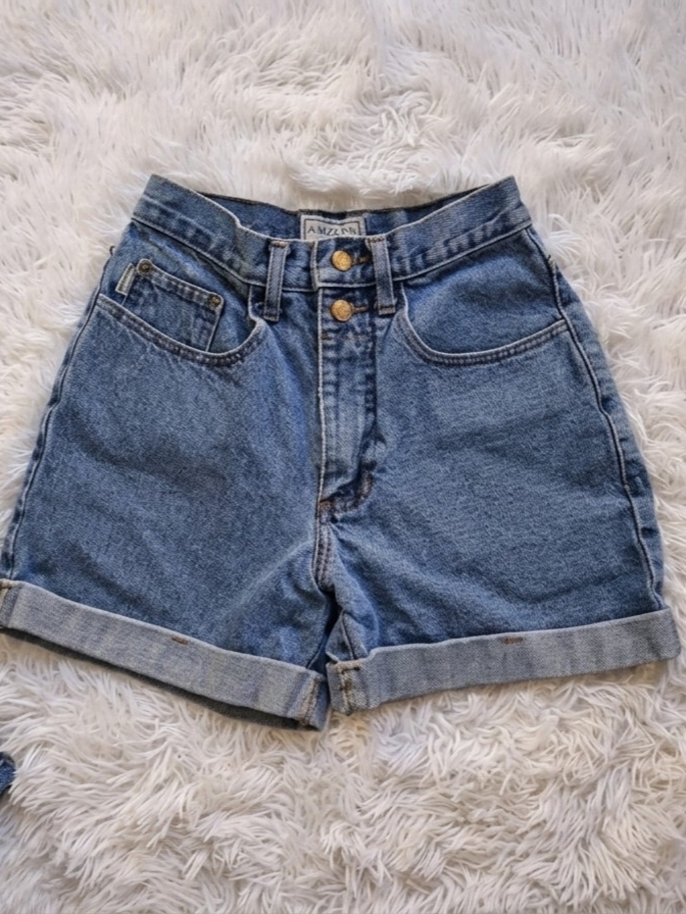 Arizona Jean Company Vintage Blue Rolled Hem Denim Shorts